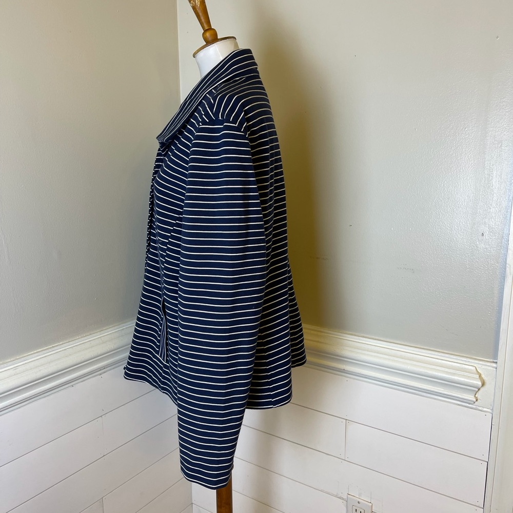 Talbots Navy Striped Jacket XL FREE SHIP - Picture 5 of 5